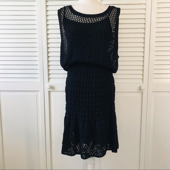 KNITTED & KNOTTED Black A-Line Dress Size Large - Picture 2 of 11